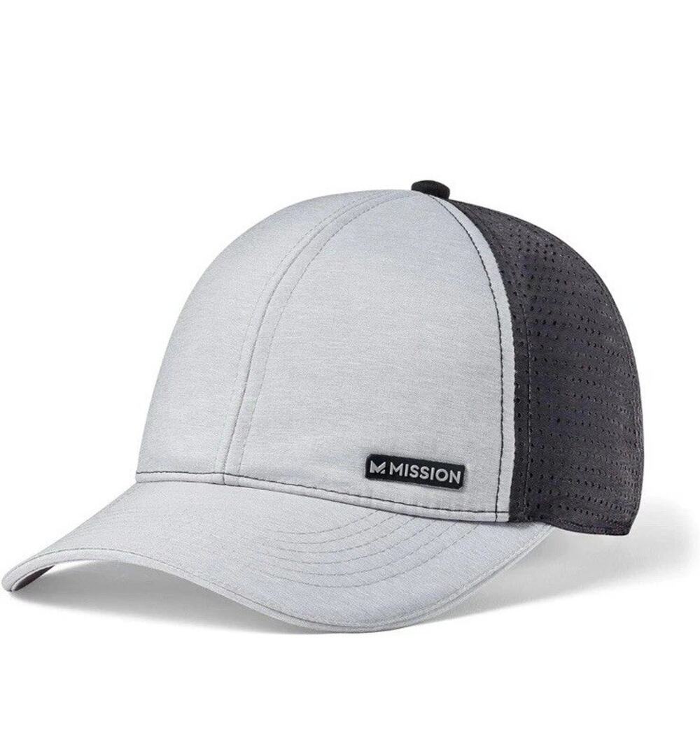 MISSION Apex Cooling Hat- Unisex Baseball Cap, Cools When Wet Gray/Black New